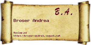 Broser Andrea névjegykártya
